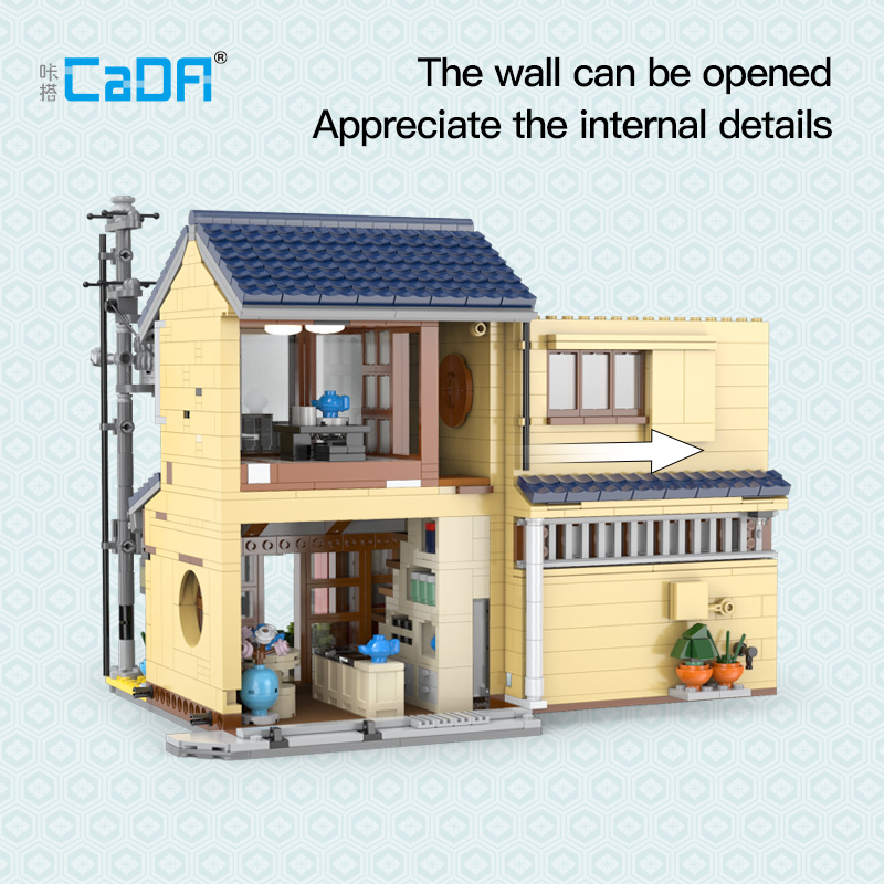 CaDa C66010 Creator Expert Japanese Wabi-sabi Tea House Modular Buildings 1200PCS Bricks Toys From China Delivery.