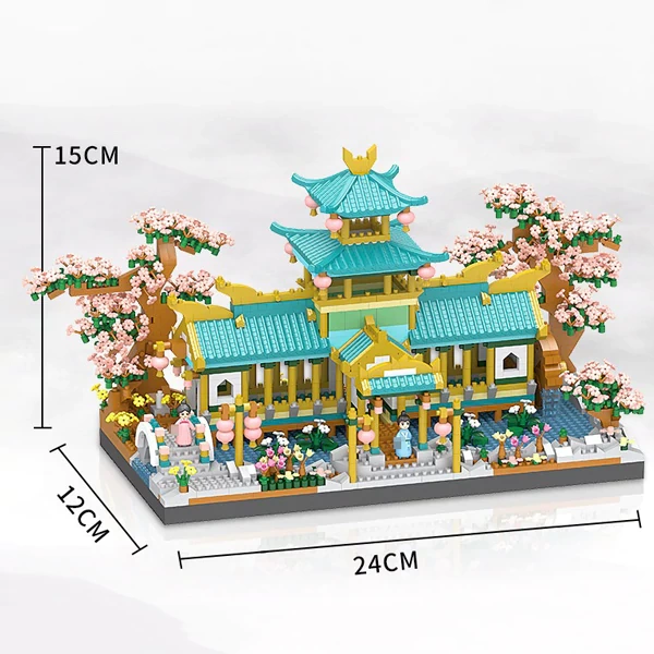 [Mini Micro Bricks] LHCX 608 Marriage Pavilion Sakura Tree Architecture Modular Buildings