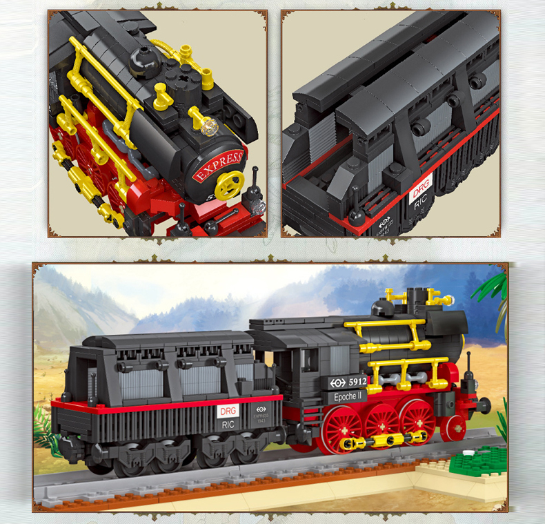 JIESTAR 59008 Steam Locomotive Creator Expert Building Blocks 676±pcs Bricks Toys Model From China