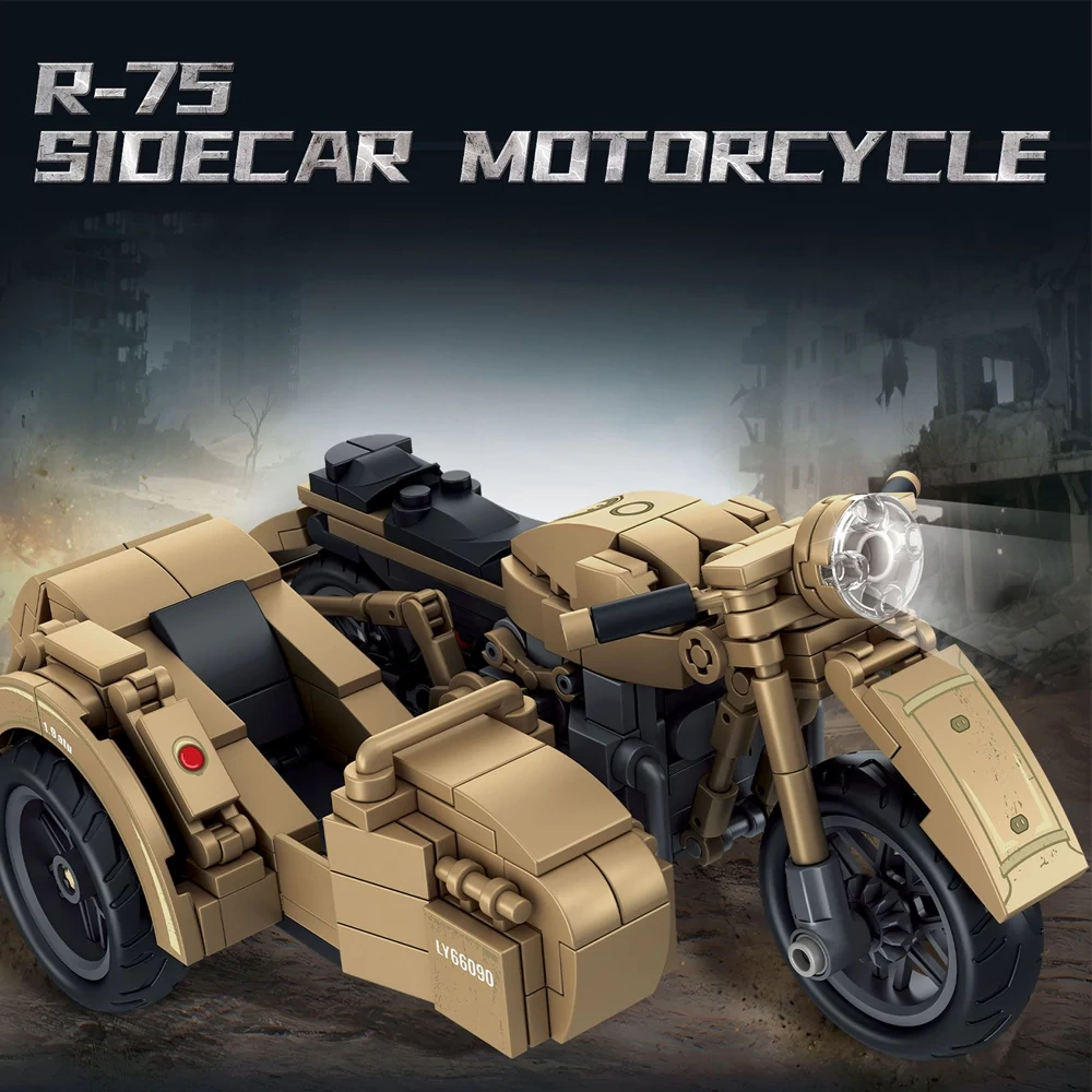Leyi 66090 R-75 Sidecar Motorcycle Military