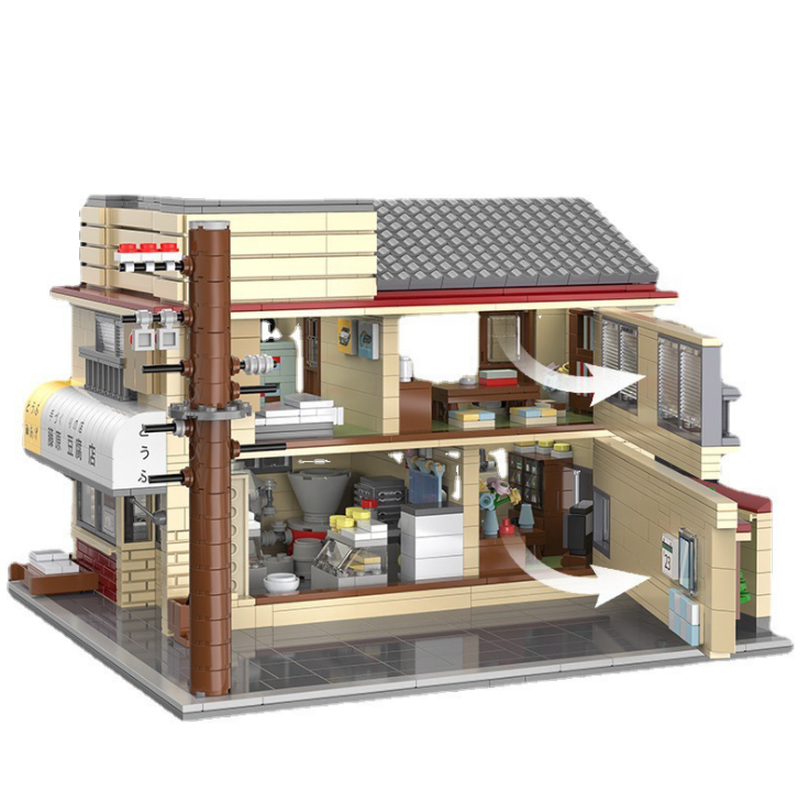 CaDa C61031 1908PCS Fujiwara Tofu Store Headline D Movie Building Street View Assembled Building Block Toy Ship From China