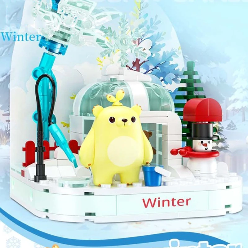 [Mini Micro Bricks] ZHEGAO 673000 The Four Seasons Scene Creator Expert