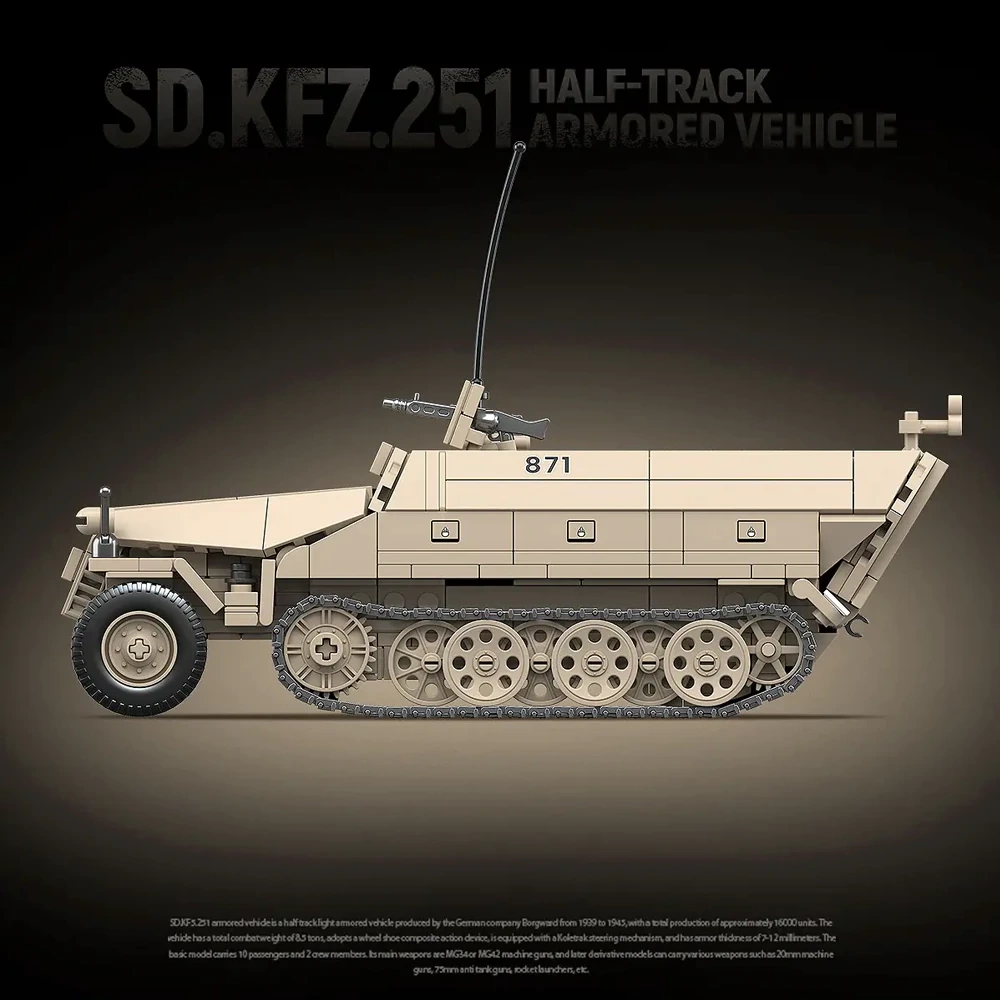 QUANGUAN 100319 Sd.Kfz.251 HALF-TRACK ARMORED VEHICLE Military