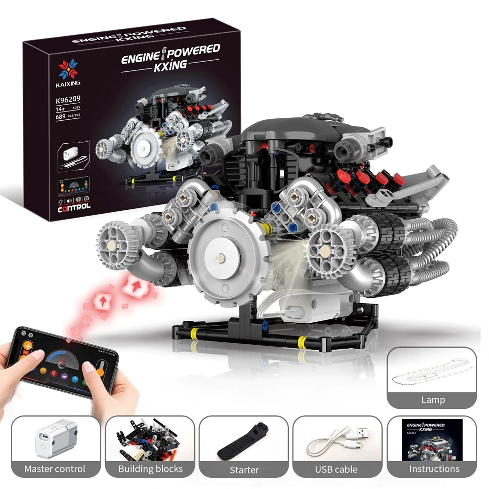 KAIXING 96209 SUPERCAR V8 ENGINE Technic