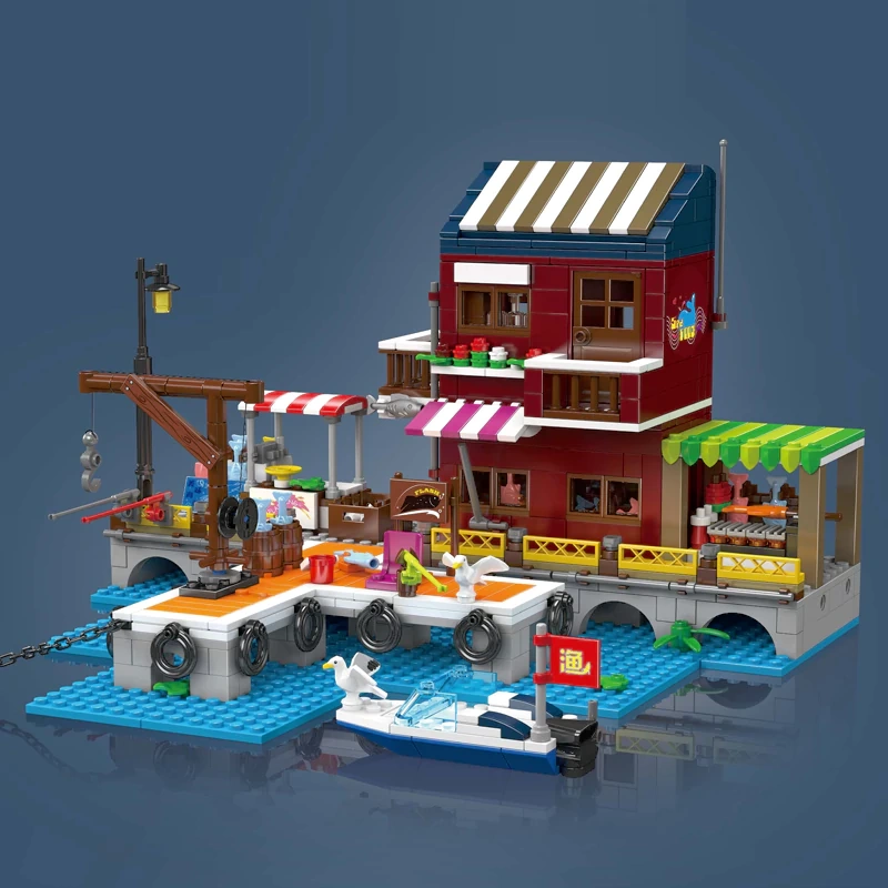 MouldKing 10110 Fishing Boat Dock Modular Buildings