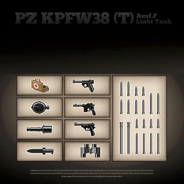 QUANGUAN 100285 PZ KPFW38(T) Ausf.F Light Tank Military