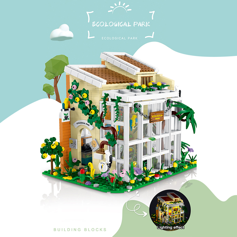 Mork 031063 Creator Buildings Ecological Park Building Blocks With Light 1506pcs Bricks Toys From China Delivery.