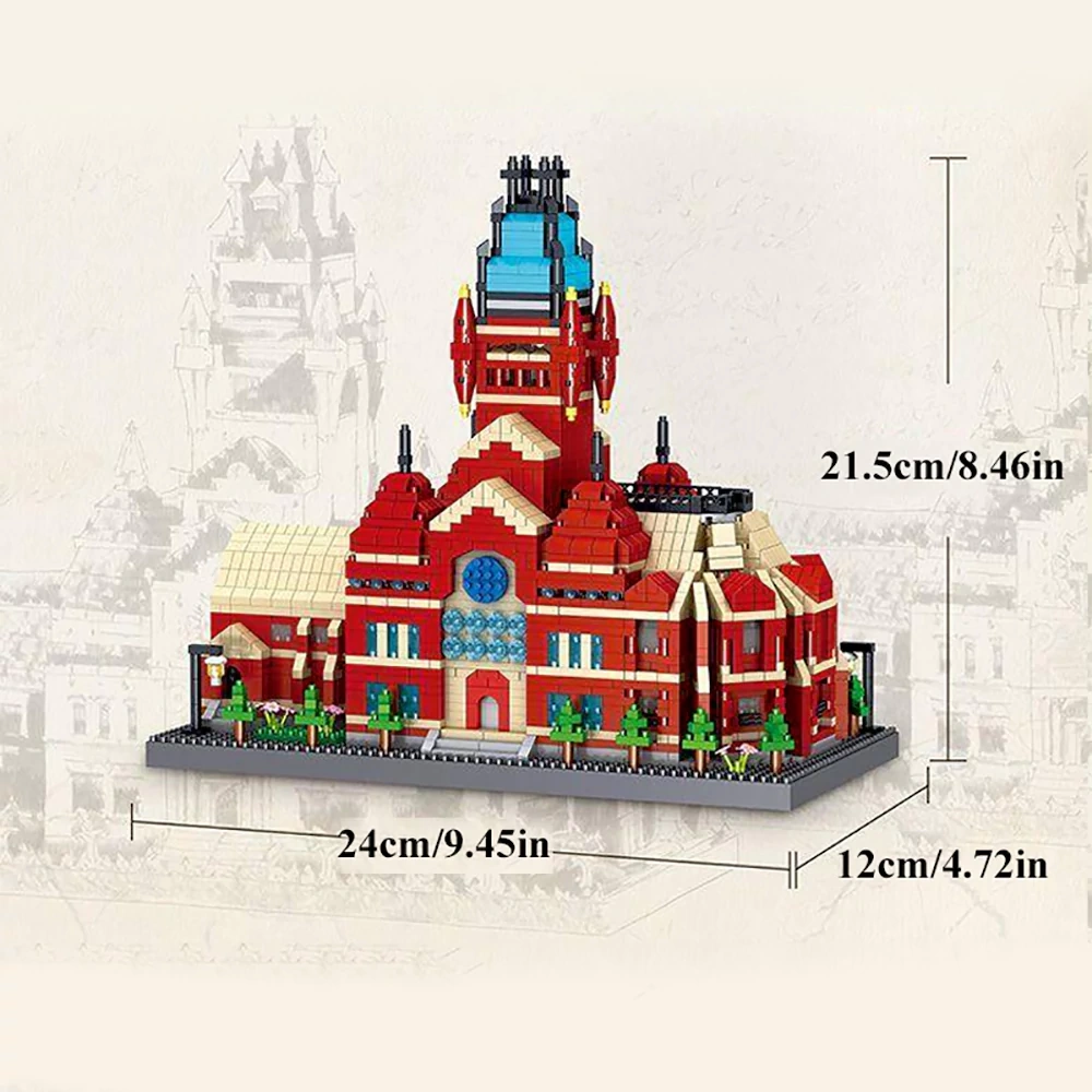 [Mini Micro Bricks] ZHEGAO LZ8332 Harvard Memorial Hall Modular Buildings