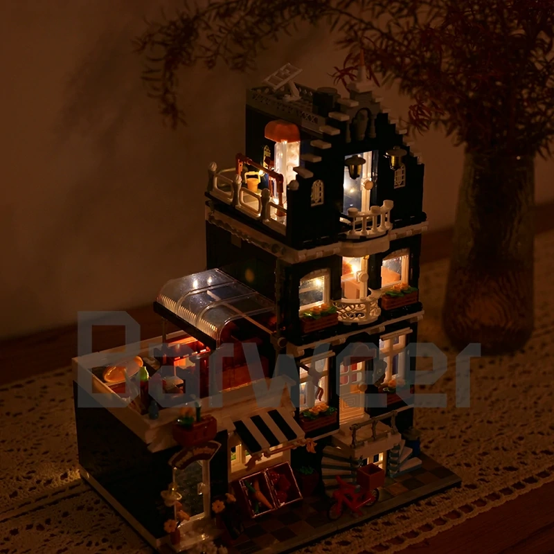 [Mini Micro Bricks] JiQing JQ10002 Market Street Modular Buildings