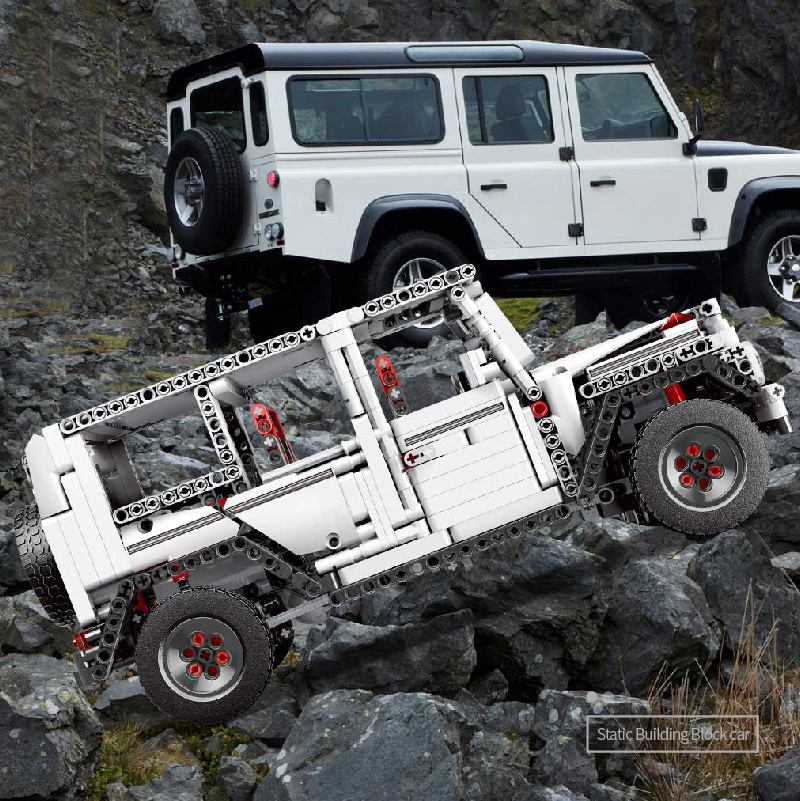 MouldKing 13069 1696 Pcs MOC-2425 Technic White Version G500 AWD Wagon Model Building Blocks Bricks Kids Toy