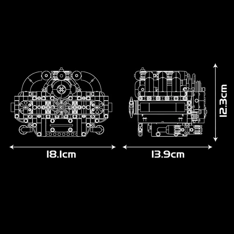 MouldKing 10193 Boxer Engine Technic