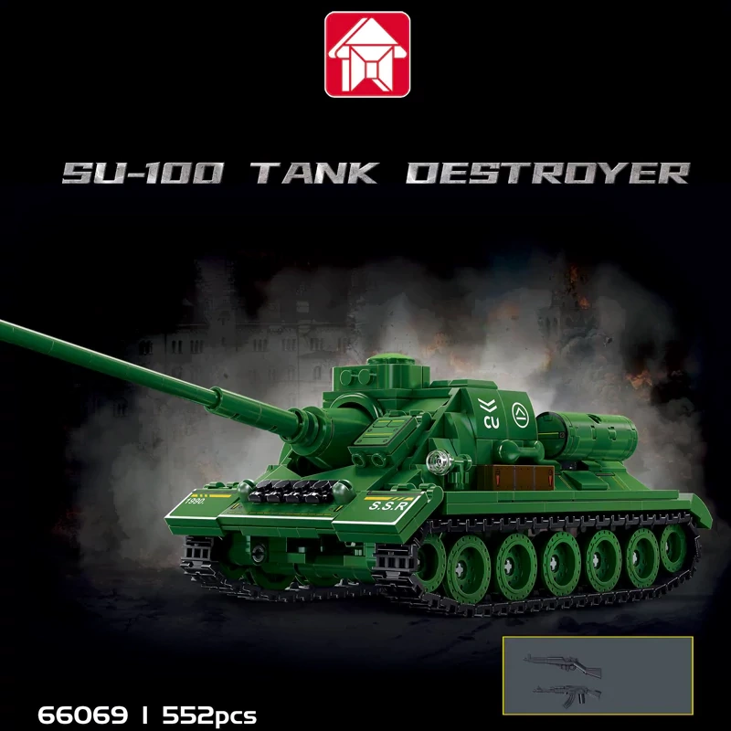 LeYi 66069 SU-100 Tank Destroyer Tank Military