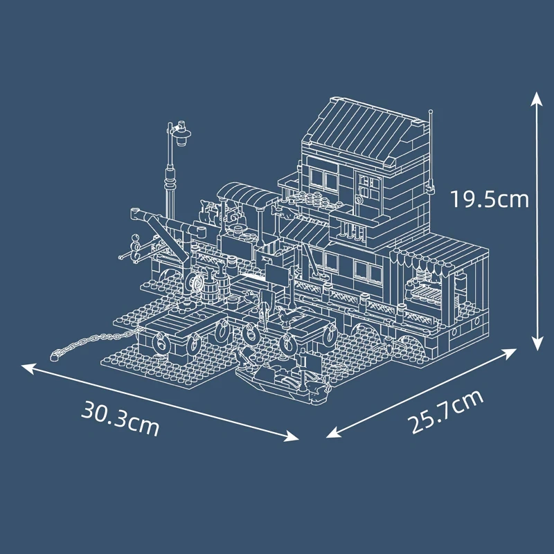 MouldKing 10110 Fishing Boat Dock Modular Buildings
