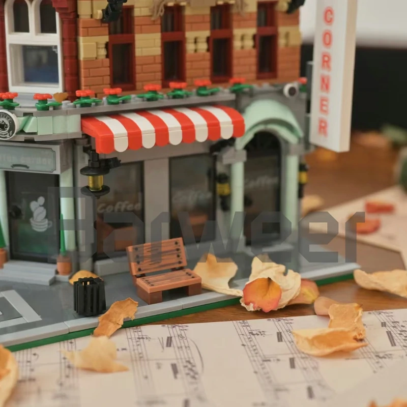 [Mini Micro Bricks] JiQing JQ10001 Corner Coffee Shop Modular Buildings