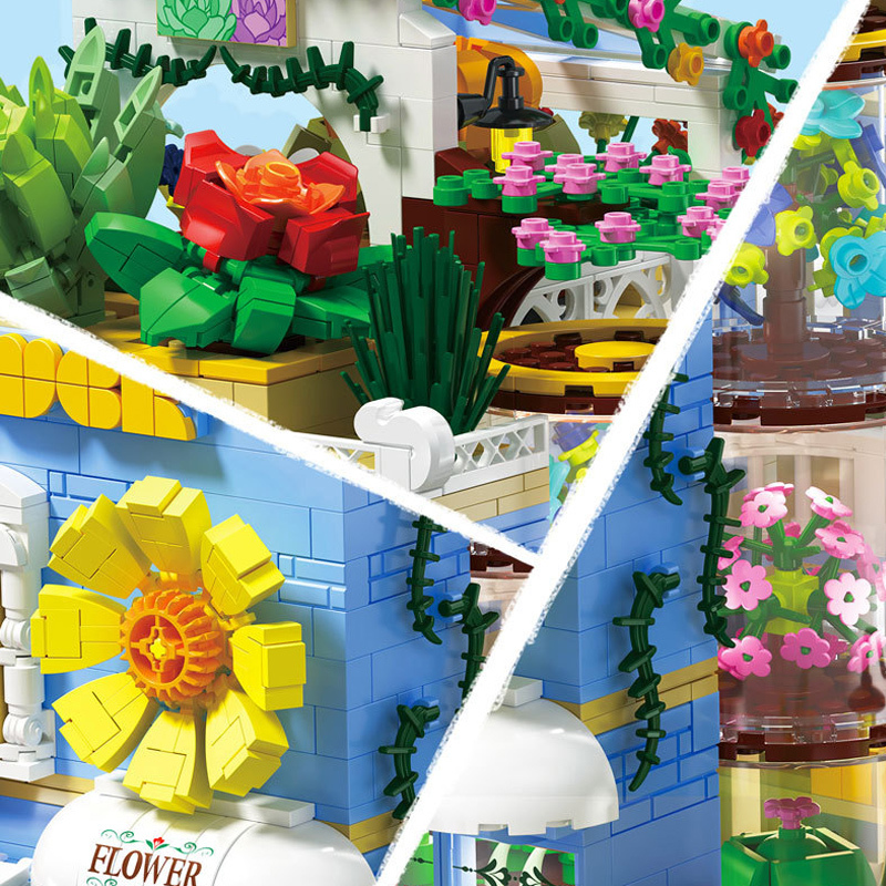 {Mini Bricks} ZHEGAO DZ6120 Creator Succulents Store Toys Building Blocks 2091±pcs Bricks from China.