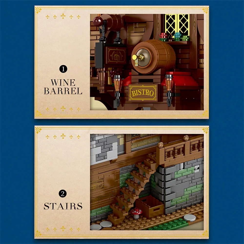 Reobrix 66018 Medieval Bistro "Village In" European Century Medieval Castle Historical