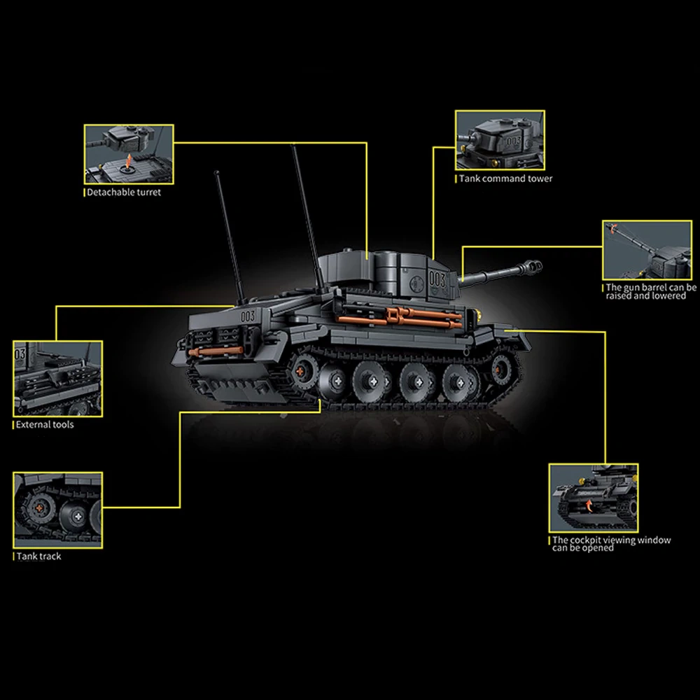 Leyi 66095 Porsche Tiger TANK Military