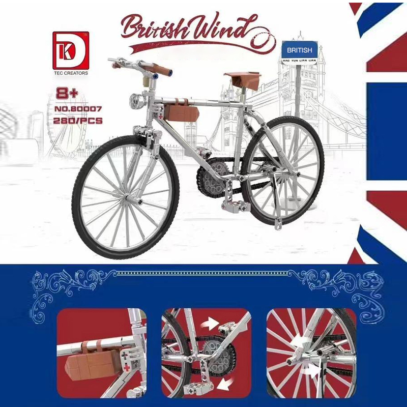 DK80007 Technic 1:5 British Wind Bicycle Building Blocks 280±pcs Bricks from China.