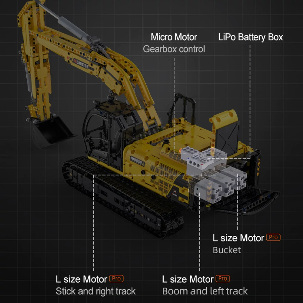 CaDA C61082 Remote Control Excavator Technic