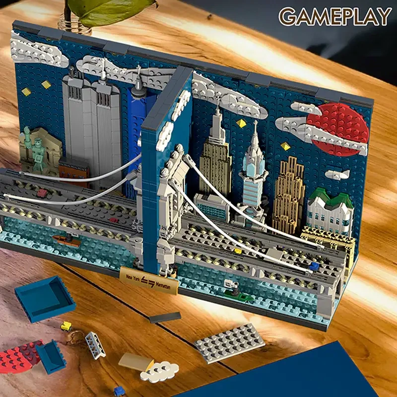 XMORK 028008 MANHATTAN SKYLINE BOOKENDS Booknook Creator Expert