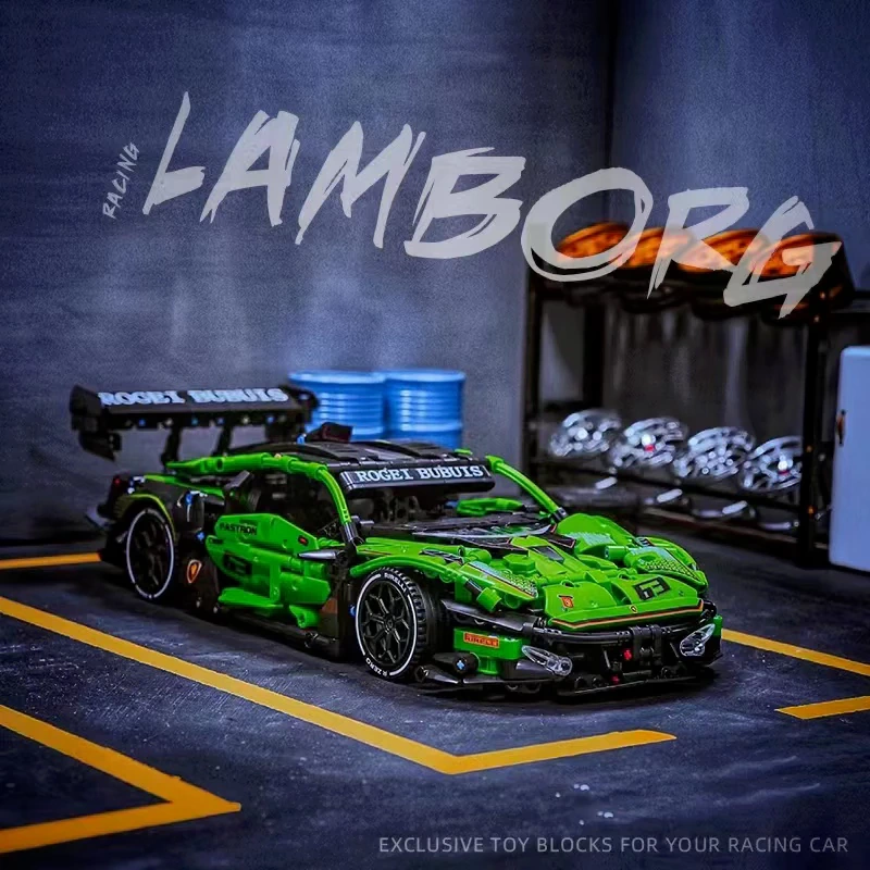 Custom 8606 Lamborghini Green Sports Car Technic