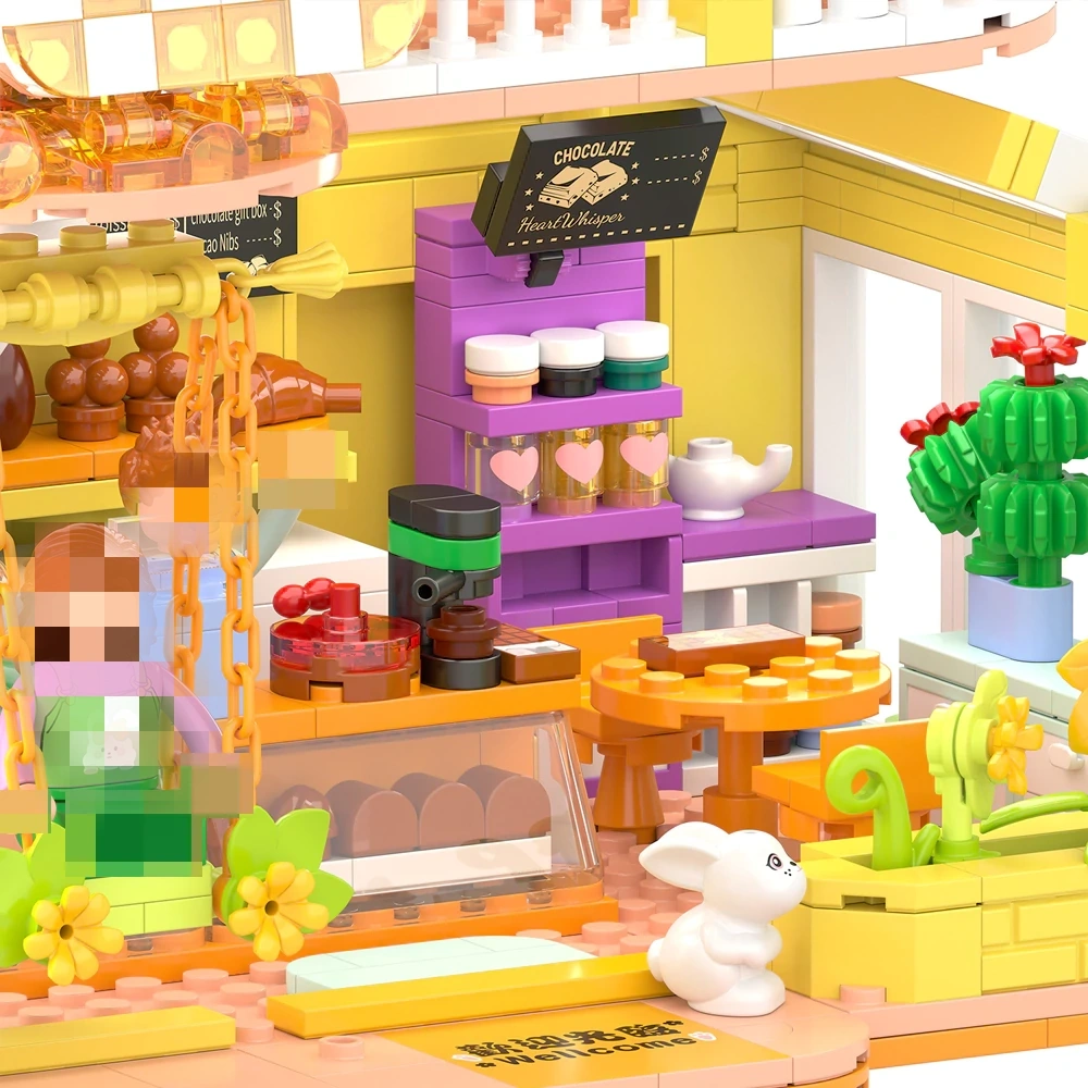 [Mini Micro Bricks] ZHEGAO 612052 HeartWhisper Chocolate Studio Modular Buildings