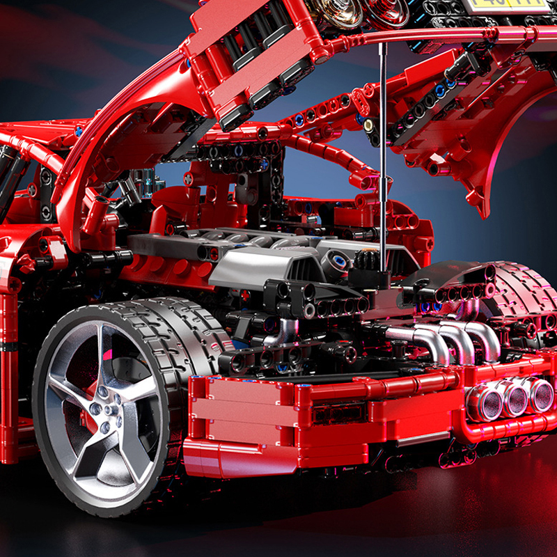 X001 Technic 1:8 Ferrari F40 Sports Car Building Blocks 3666±pcs Bricks From China .