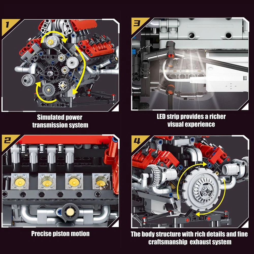 KAIXING K96203 Ferrari V8 Engine Technic