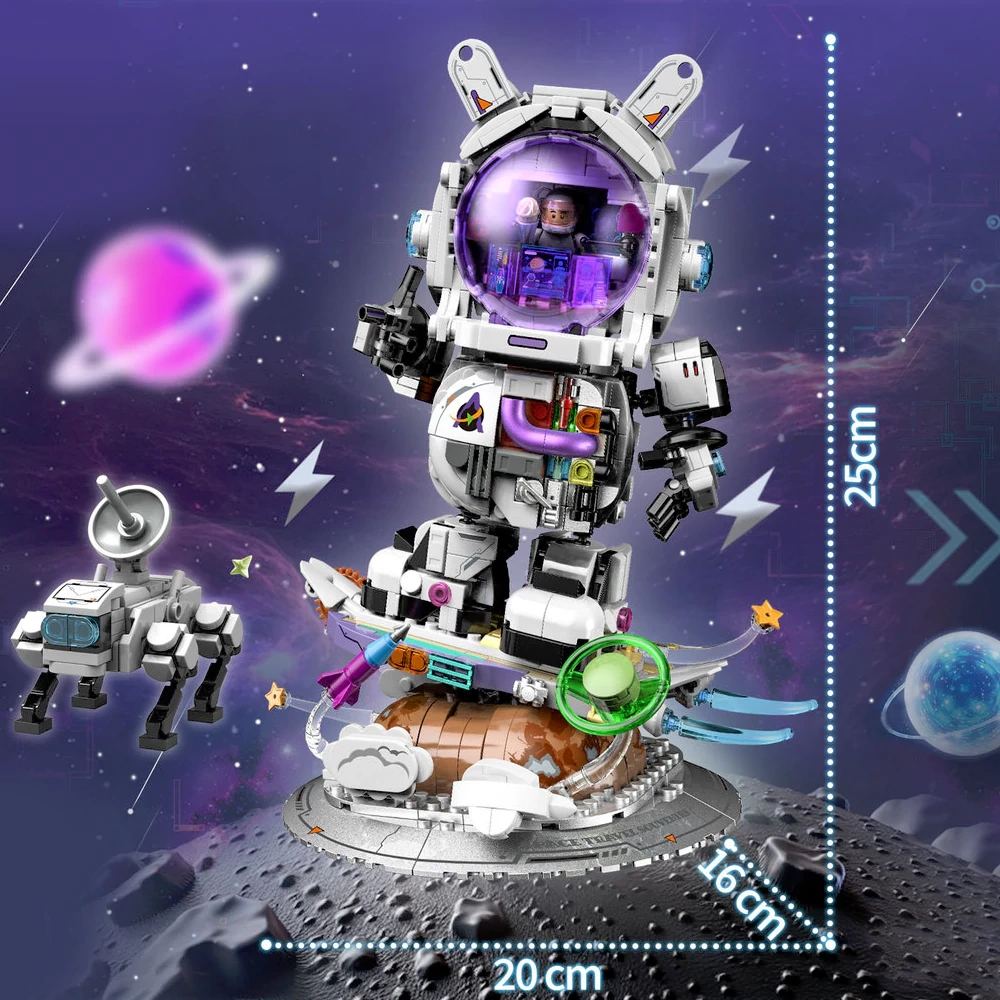 ZHEGAO 915014 Skateboard Astronaut Creator Expert