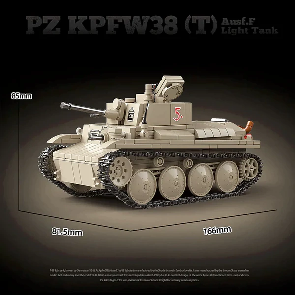 QUANGUAN 100285 PZ KPFW38(T) Ausf.F Light Tank Military