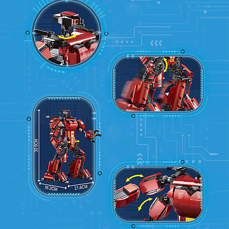 {With Motor}Mould king 15038 Technic MK Crimson Robot Building Blocks 636±pcs Bricks from China.