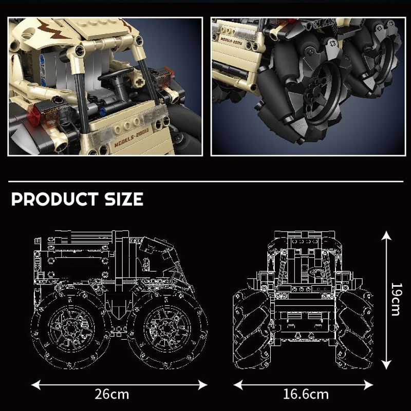 【With Motor】Mouding King 20016 Building Blocks 617±pcs Bricks Model From China