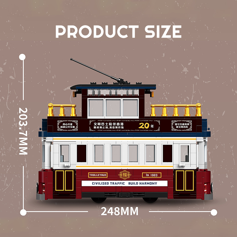 ZHEGAO 991011 Antique Trolley Cars Technic
