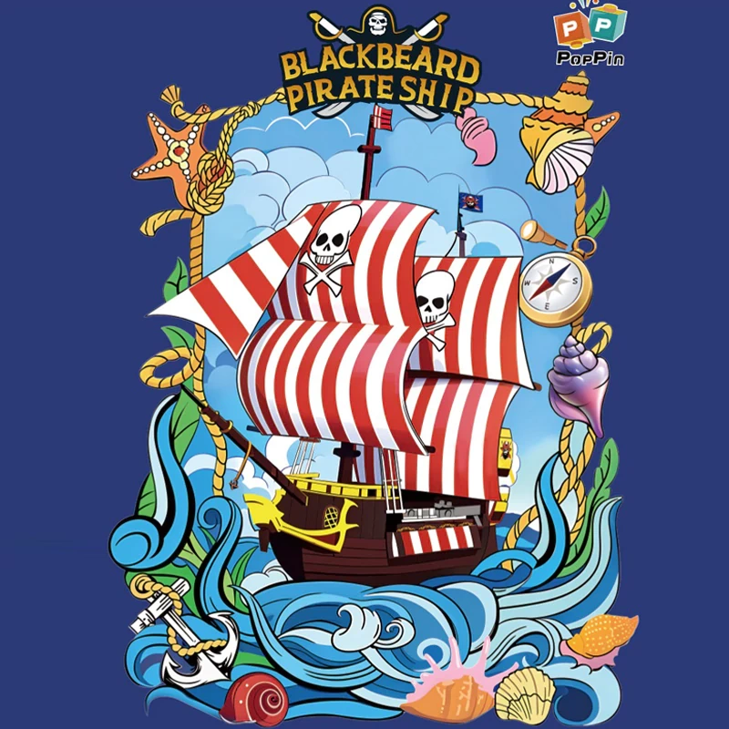 ZHEGAO 653007 Blackbeard Pirate Ship Pirates