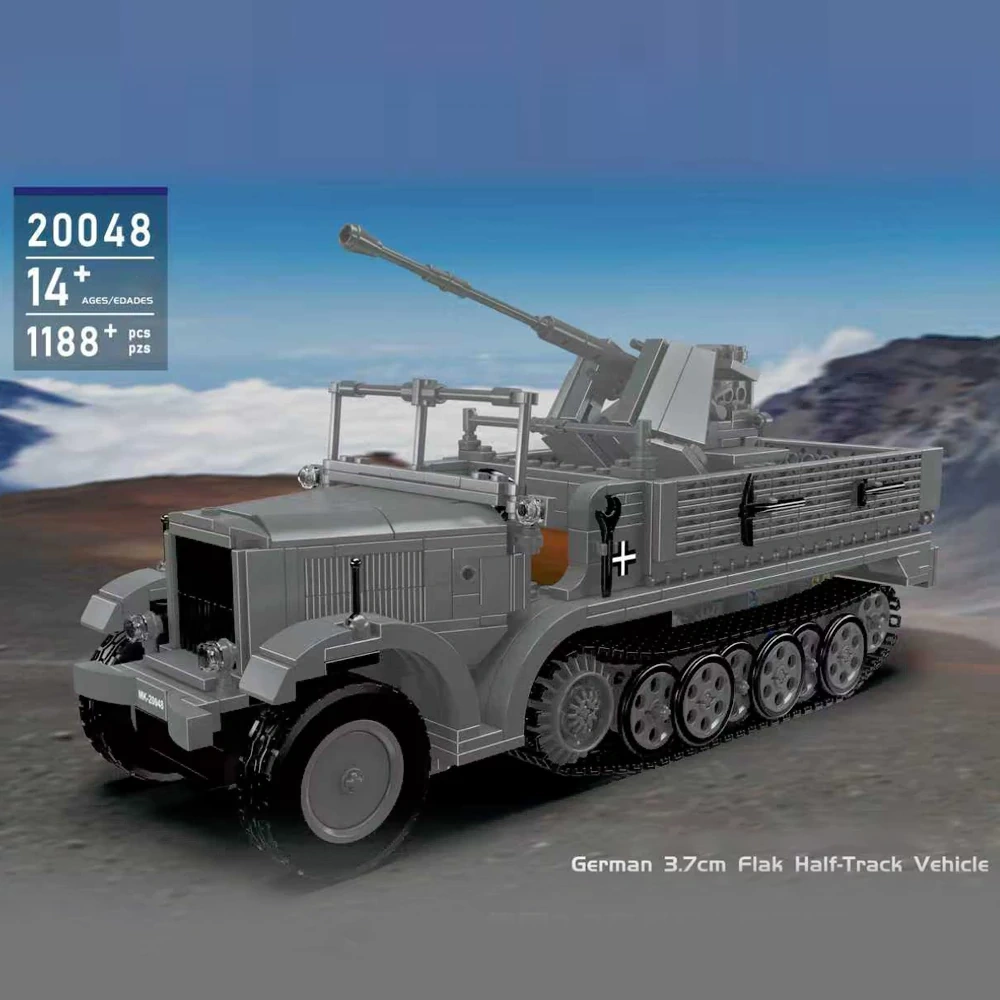 MouldKing 20048 German 3.7cm Flak Half-Track Vehicle Military