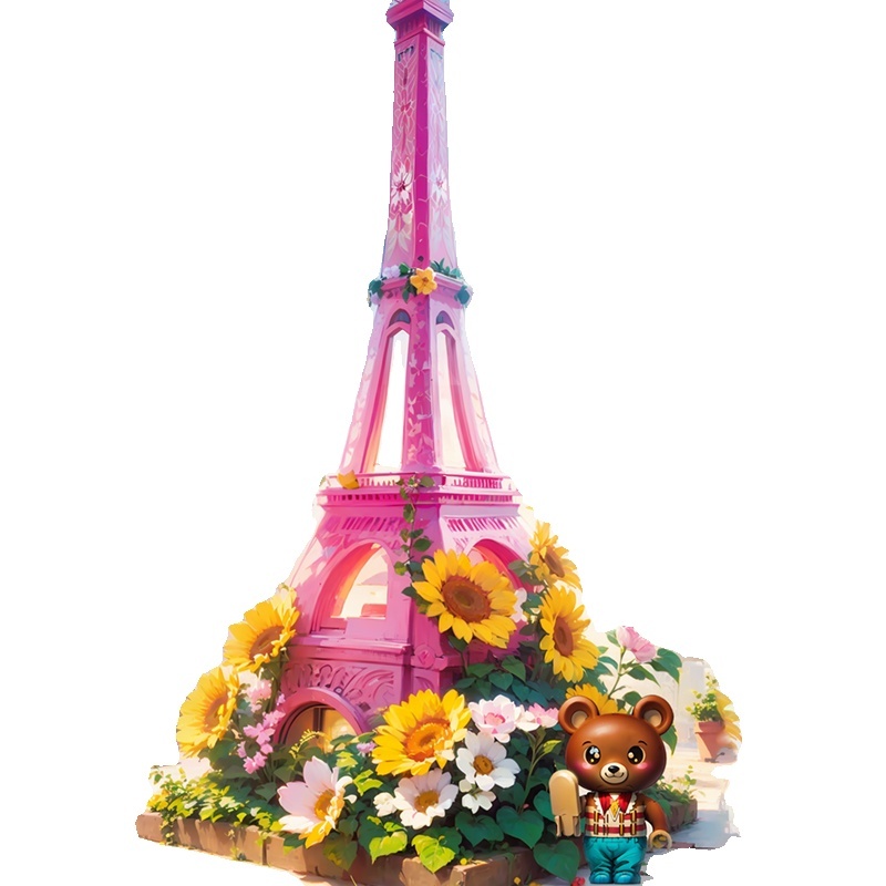 [Mini Micro Bricks] ZHEGAO 663010 Music Paris Tower Music Box Creator Expert
