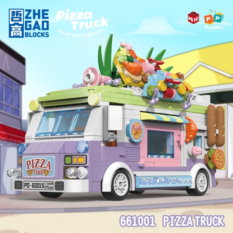 [Mini Micro Bricks] ZHEGAO 661001 Pizza Truck Creator Expert