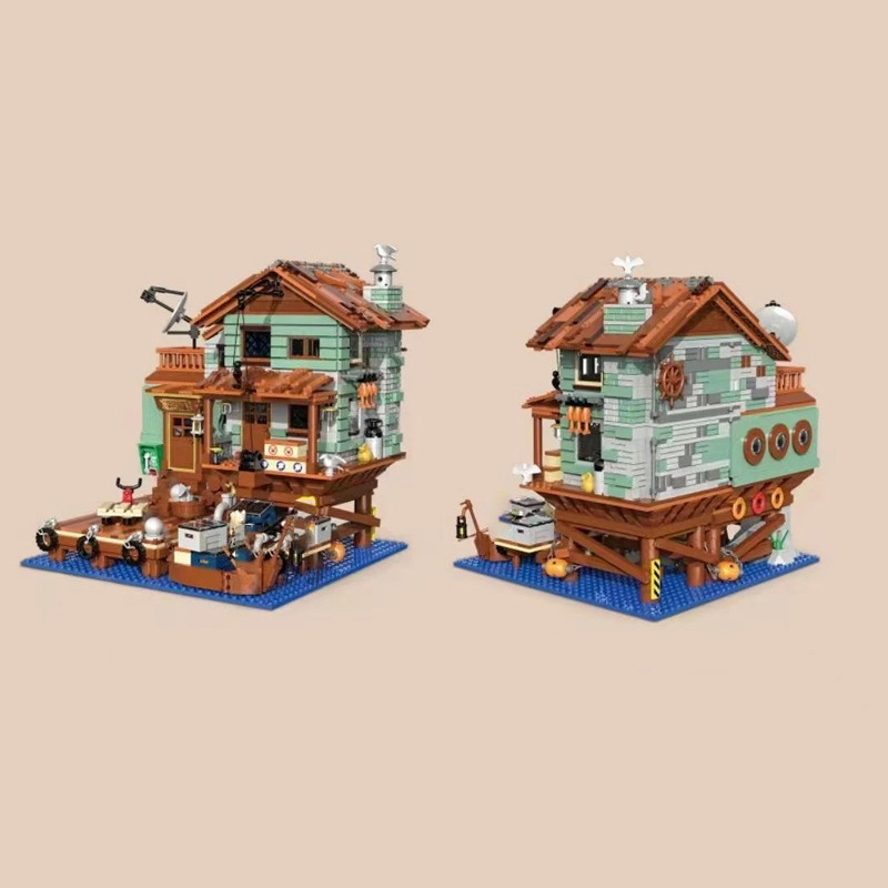 【MIni Micro Bricks】ZHEGAO 00421 Fishman's Wharf Creator Expert Building Blocks 2046±pcs Bricks Model From China