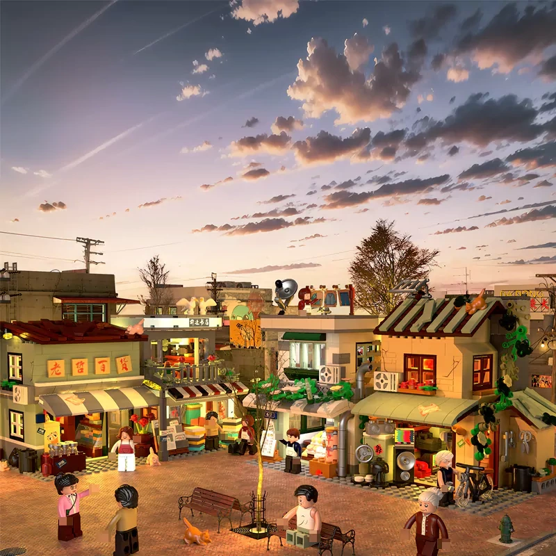 ZHEGAO 90s Retro Streetscape Modular Buildings