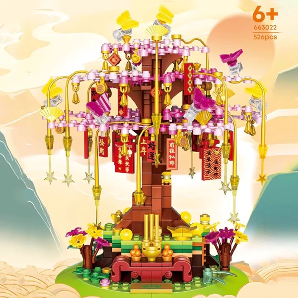 [Mini Micro Bricks] ZHEGAO 663022 Four Seasons Wishing Tree Creator Expert