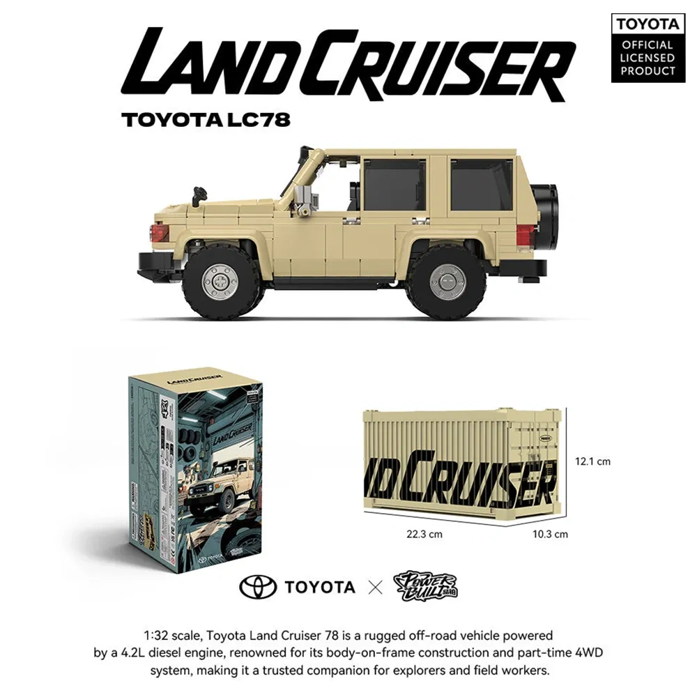 Barweer PowerBlock TOYOTA Licensed 1:32 Land Cruiser 78 Car Technic
