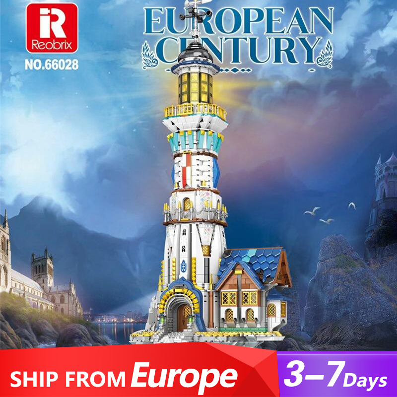 {Pre-sale available on 25th Nov.} Reobrix 66028 Modular Buildings European Century Lighthouse Building Blocks 3228pcs Bricks Toys From Europe Delivery.