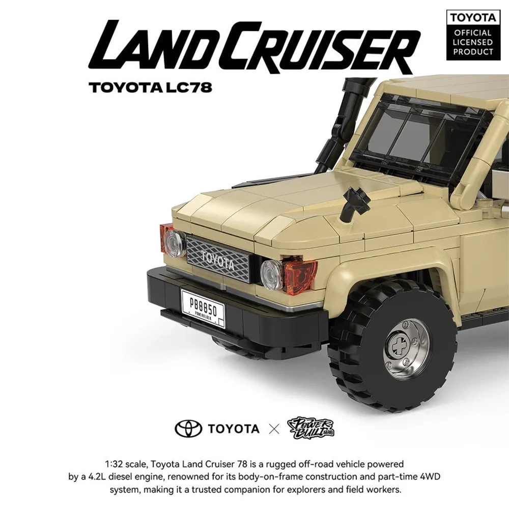 Barweer PowerBlock TOYOTA Licensed 1:32 Land Cruiser 78 Car Technic