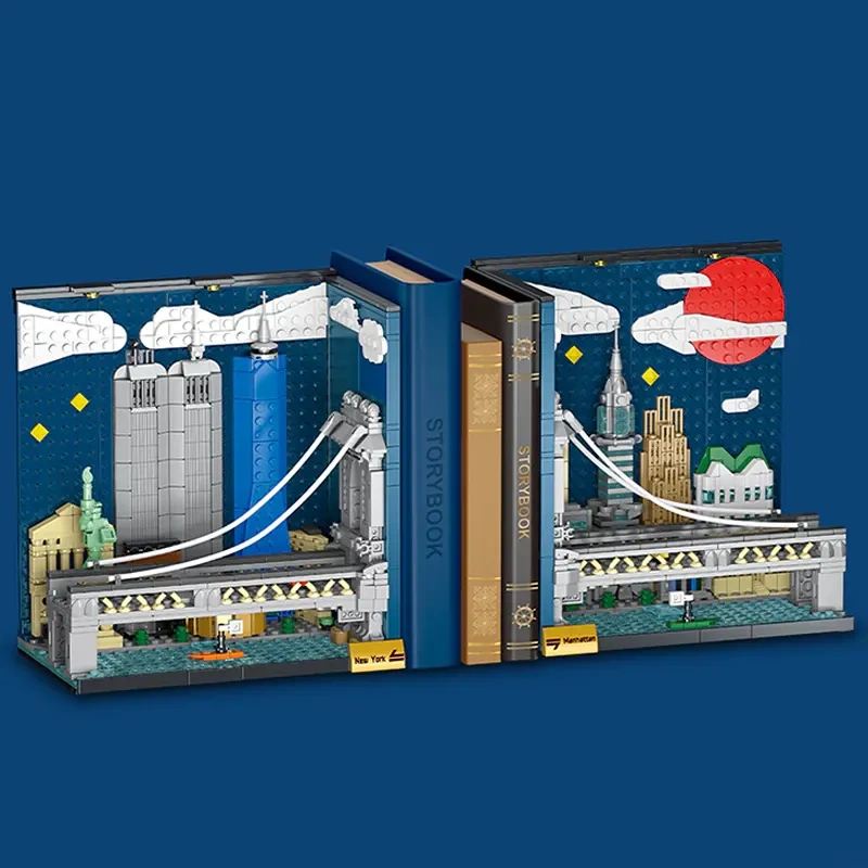 XMORK 028008 MANHATTAN SKYLINE BOOKENDS Booknook Creator Expert