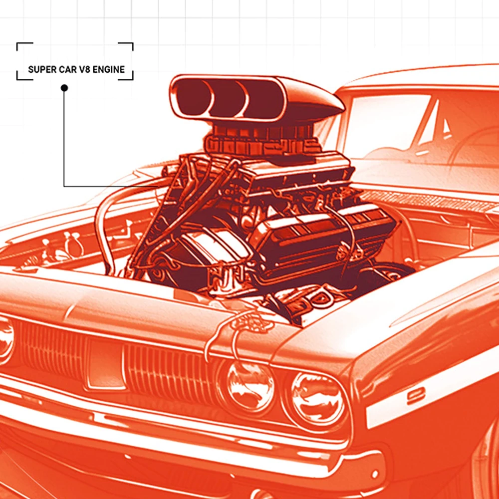 EiKee Y15001 SUPER CAR V8 ENGINE Technic