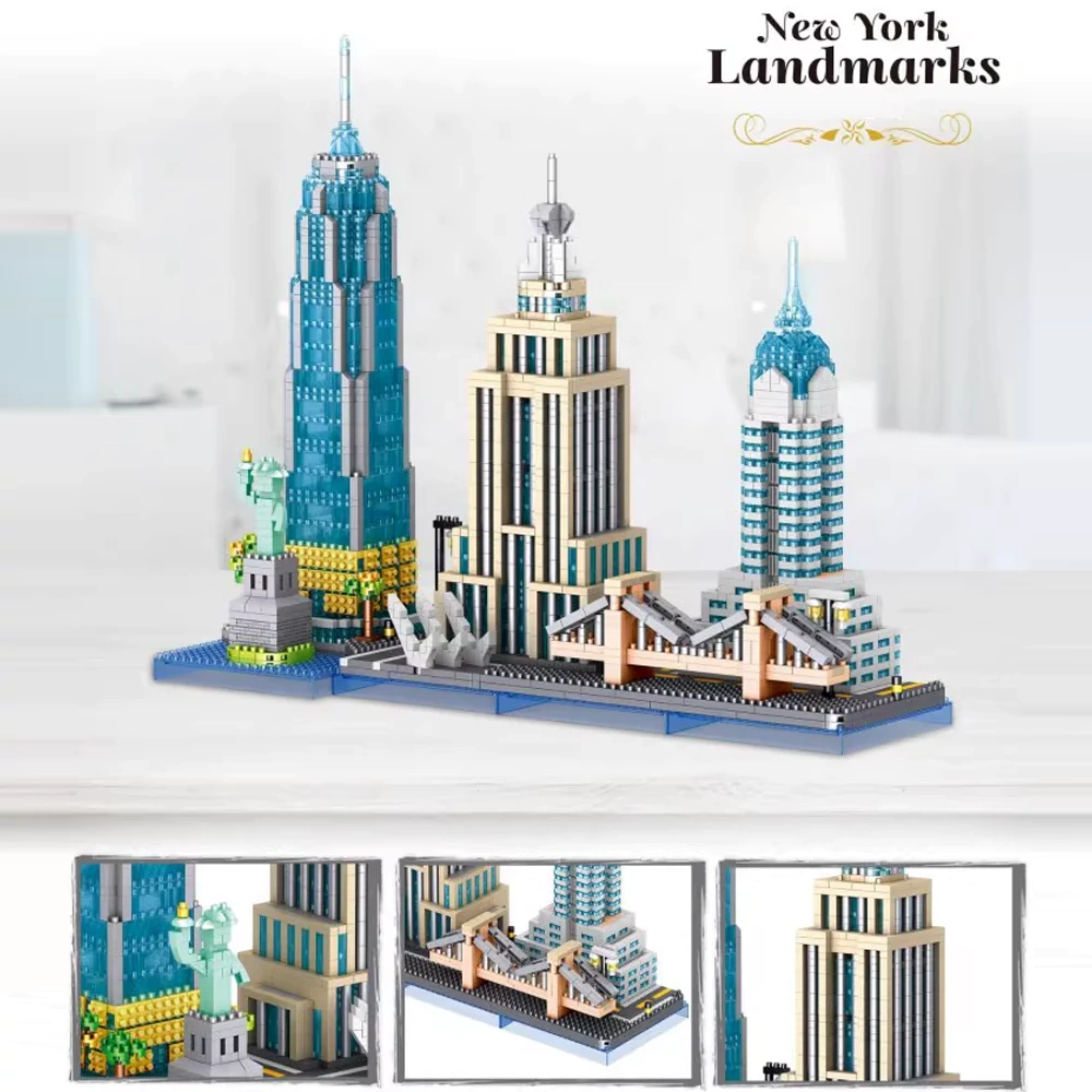 [Mini Micro Bricks] ZHEGAO LZ8333 New York Architecture Modular Buildings