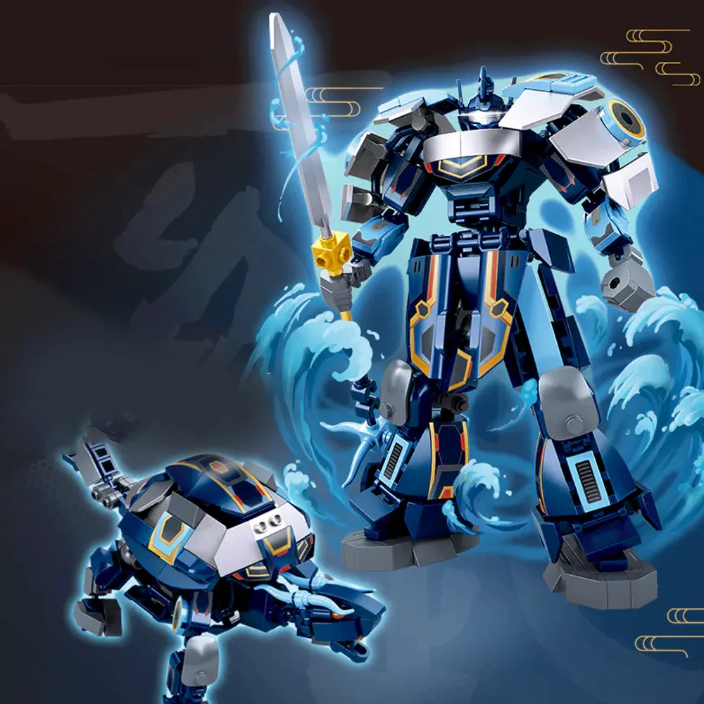 Sluban Classic of Mountains and Seas The Four Great Divine Beasts Mech Dual Form Chinese Culture