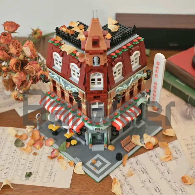 [Mini Micro Bricks] JiQing JQ10001 Corner Coffee Shop Modular Buildings