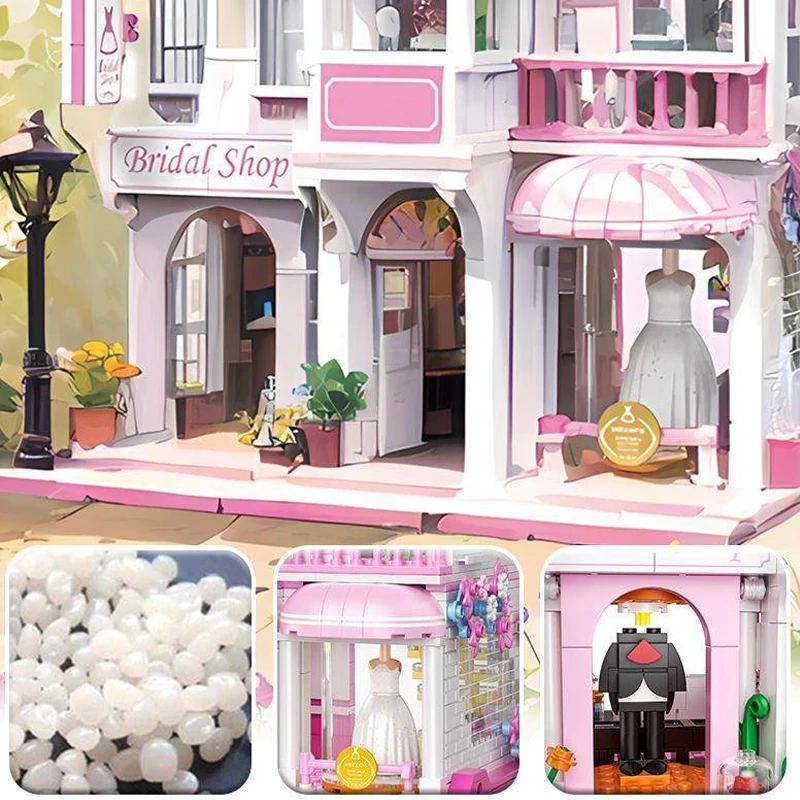 Mini Micro Bricks] ZHEGAO 613032 Wedding Salon Modular Buildings