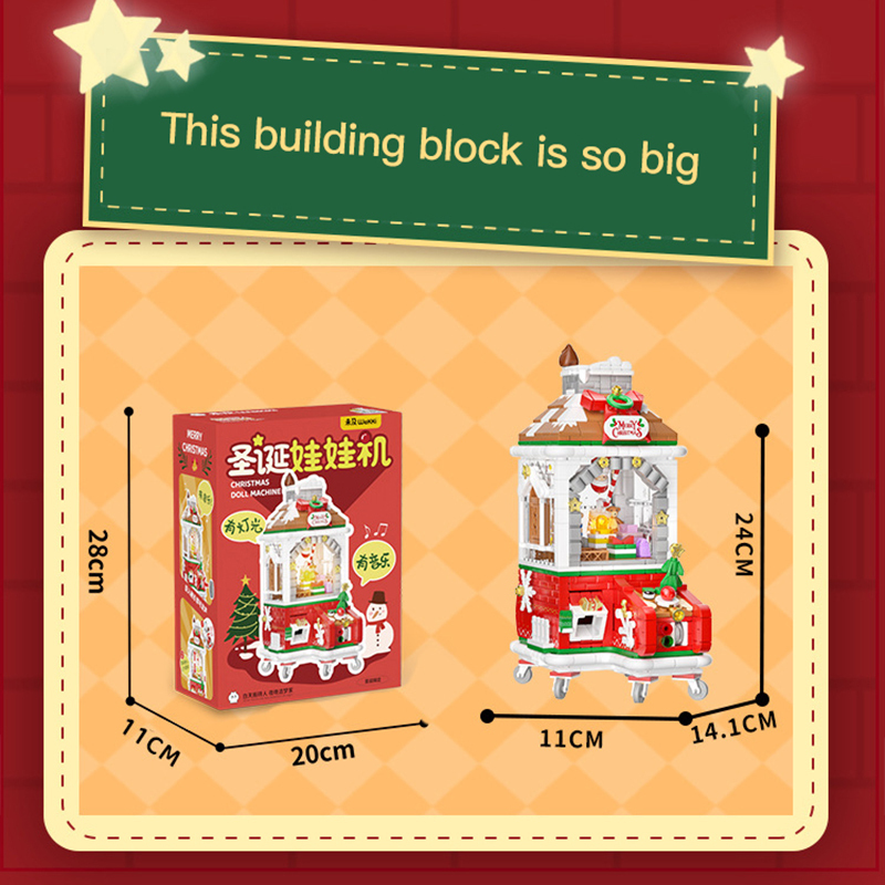 Wekki 516156 Creator Christmas doll machine Building Blocks Christmas Presents Toys From China Delivery.